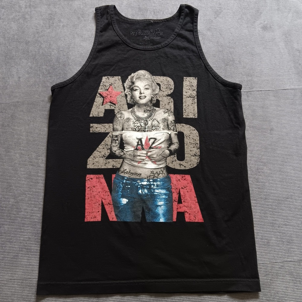 Stardom Tank Top Marilyn Monroe Arizona Graphic Women Medium Black Excellent